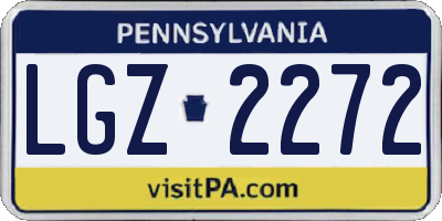 PA license plate LGZ2272