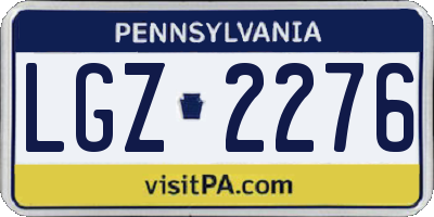 PA license plate LGZ2276