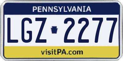 PA license plate LGZ2277
