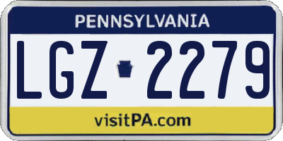 PA license plate LGZ2279