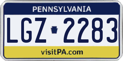 PA license plate LGZ2283