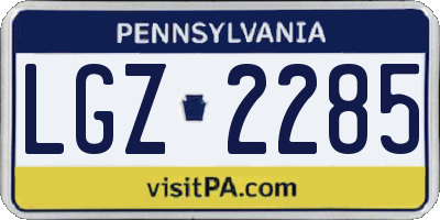 PA license plate LGZ2285