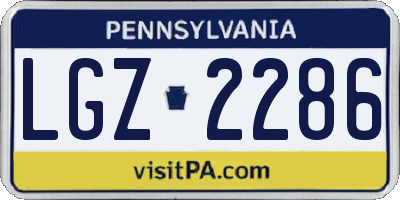 PA license plate LGZ2286