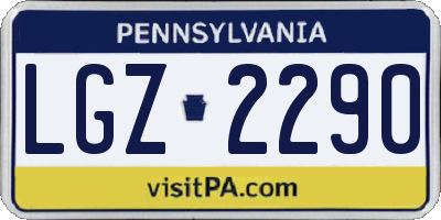 PA license plate LGZ2290