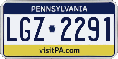 PA license plate LGZ2291