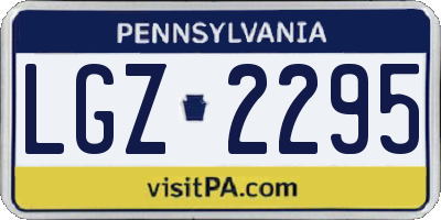 PA license plate LGZ2295