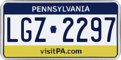 PA license plate LGZ2297
