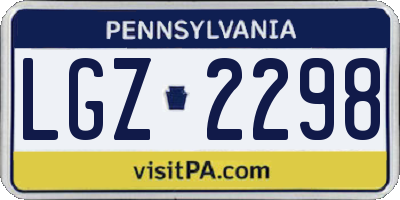 PA license plate LGZ2298