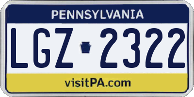 PA license plate LGZ2322