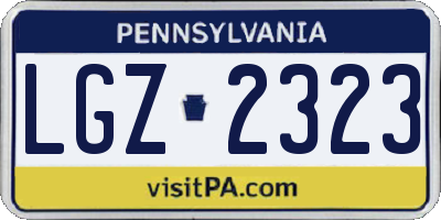 PA license plate LGZ2323
