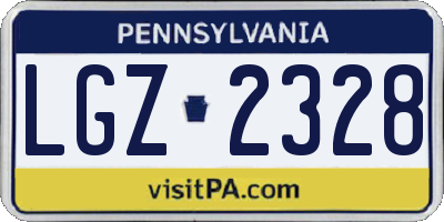 PA license plate LGZ2328