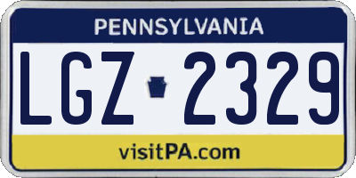 PA license plate LGZ2329