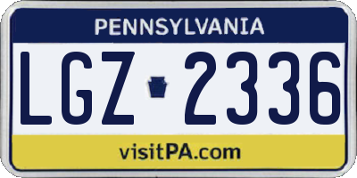 PA license plate LGZ2336
