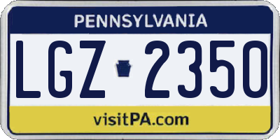 PA license plate LGZ2350