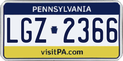 PA license plate LGZ2366