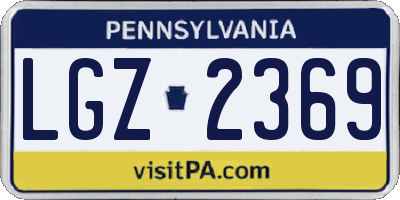 PA license plate LGZ2369