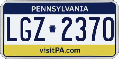 PA license plate LGZ2370