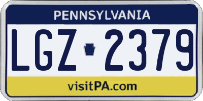 PA license plate LGZ2379