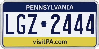 PA license plate LGZ2444