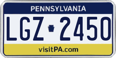 PA license plate LGZ2450