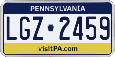 PA license plate LGZ2459