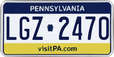 PA license plate LGZ2470