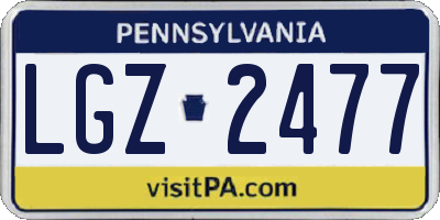 PA license plate LGZ2477