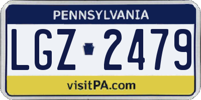 PA license plate LGZ2479