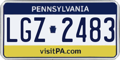 PA license plate LGZ2483