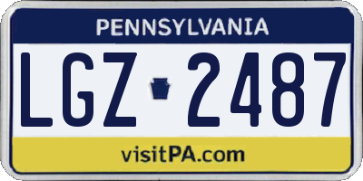 PA license plate LGZ2487