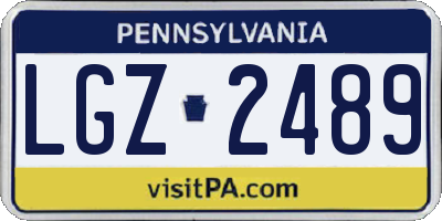 PA license plate LGZ2489