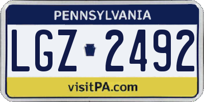 PA license plate LGZ2492