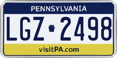 PA license plate LGZ2498