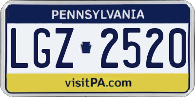 PA license plate LGZ2520