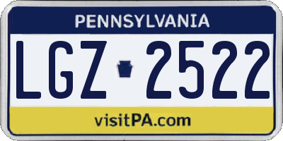 PA license plate LGZ2522