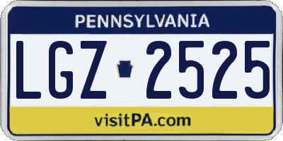 PA license plate LGZ2525