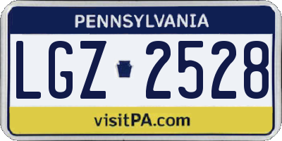 PA license plate LGZ2528