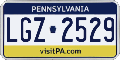 PA license plate LGZ2529