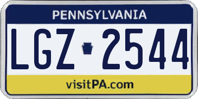 PA license plate LGZ2544
