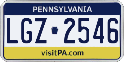 PA license plate LGZ2546