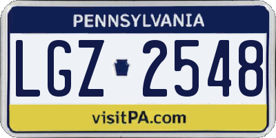 PA license plate LGZ2548
