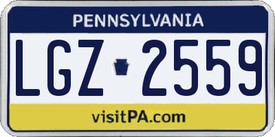 PA license plate LGZ2559