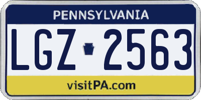 PA license plate LGZ2563
