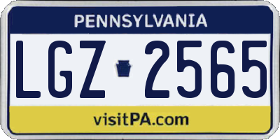 PA license plate LGZ2565