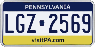 PA license plate LGZ2569