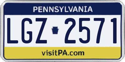 PA license plate LGZ2571