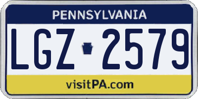 PA license plate LGZ2579