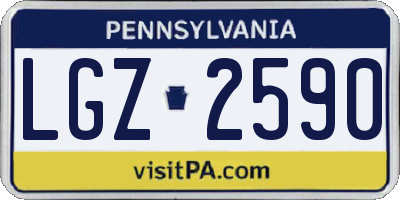 PA license plate LGZ2590
