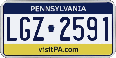 PA license plate LGZ2591