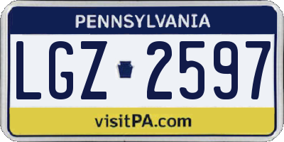 PA license plate LGZ2597